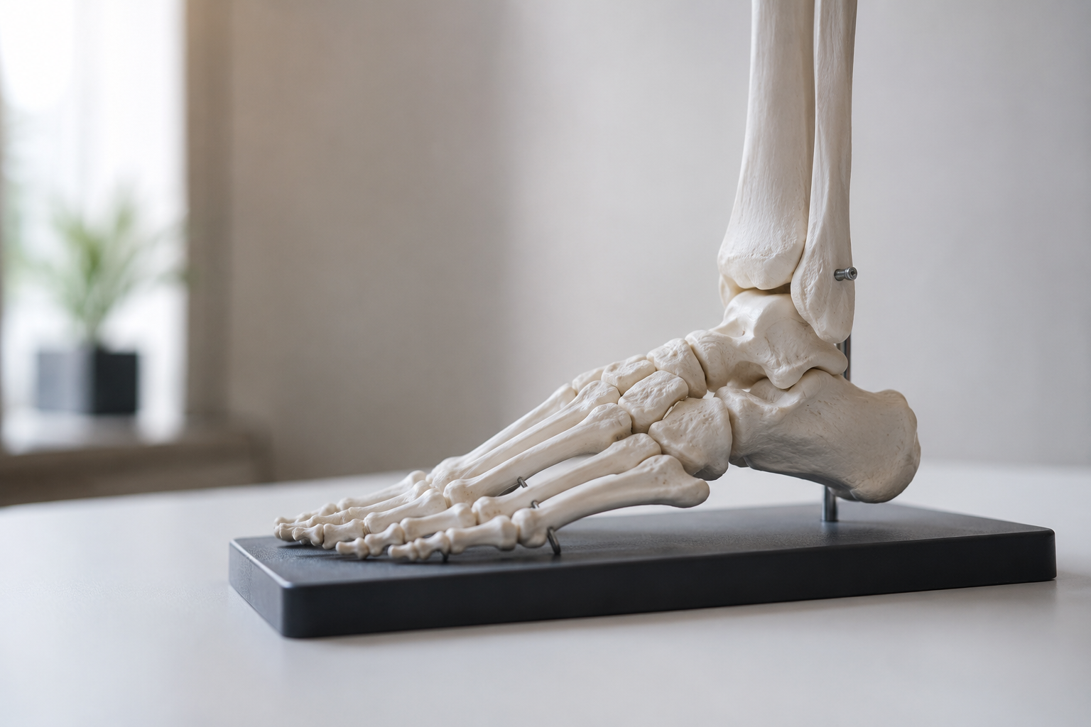 Anatomisch model van de voet in de praktijk